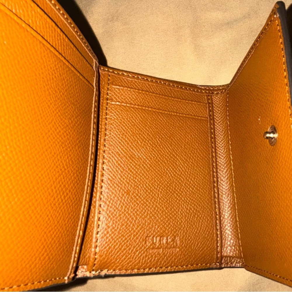 Furla Floral Wallet Coin Pocket Tri-fold Mini Leather Wallet - Picture 10 of 11
